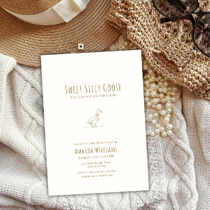 Convites Chuva de Bebê Minimalista Elegante Boho Silly Goos