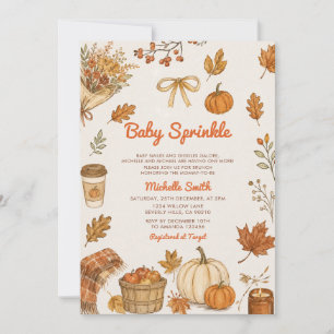 Convites Chuva de Bebê no Cozy Pumpkin Patch Outono Celebra