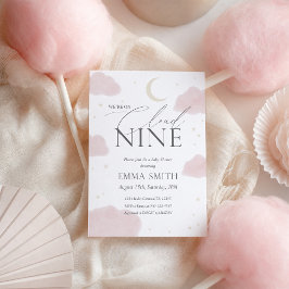 Convites Chuva de Bebê Nove Nuvem de Aquarela Rosa