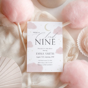 Convites Chuva de Bebê Nove Nuvem de Aquarela Rosa