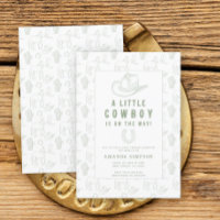 Chuva de Bebê Ocidental Caubói Verde Toile de Jouy