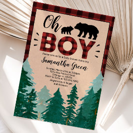 Convites Chuva de Bebê Oh Boy Lumberjack