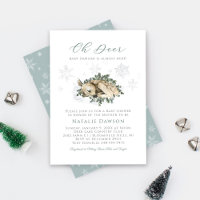 Chuva de Bebê Oh Deer Inverno Fawn Snowflake