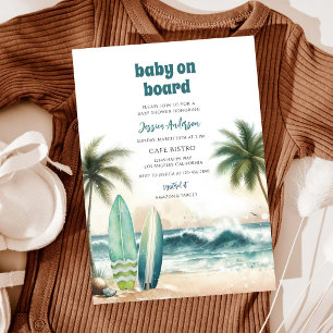 Convites Chuva de Bebê Onda Azul Baby Shower
