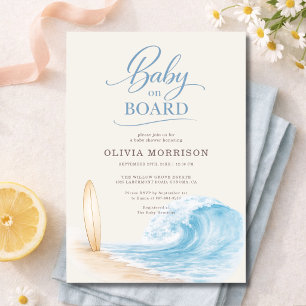 Convites Chuva de Bebê Onda de Surf Baby Shower