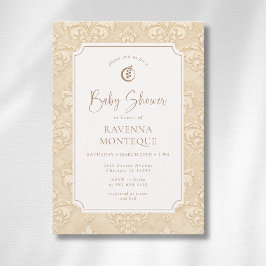 Convites Chuva de Bebê Ornamento Marrom Natural Suave Folha
