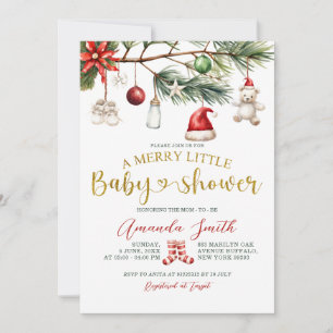 Convites Chuva de Bebê Ornamento Papai Noel Bebê Alegre