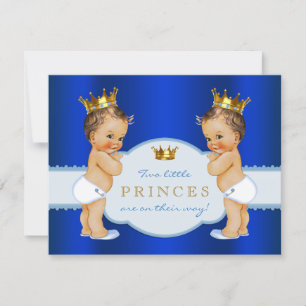 Convites Chuva de Bebê para Gêmeos Meninos Príncipe Azul Re