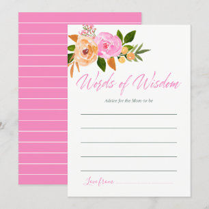 Convites Chuva de bebê para mamãe com flores em aquarela ro