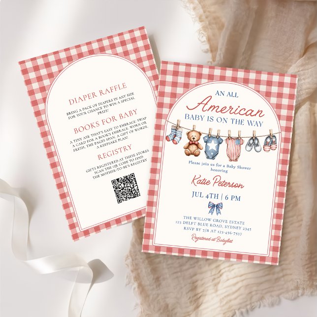 Convites Chuva de Bebê Patriota Americana (Criador carregado)