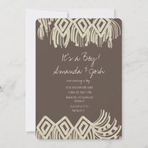 Convites Chuva de Bebê Pintura Macrame Boho
