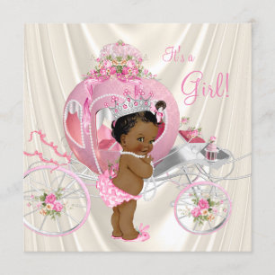 Convites Chuva de Bebê Princesa Afro-Americana Pérola