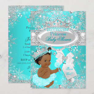 Convites Chuva de Bebê Princesa Aqua Étnica Maravilhosa
