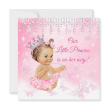 Chuva de bebê Princesa Borboleta Rosa morena
