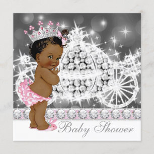 Convites Chuva de Bebê Princesa Étnica Afro-Americana
