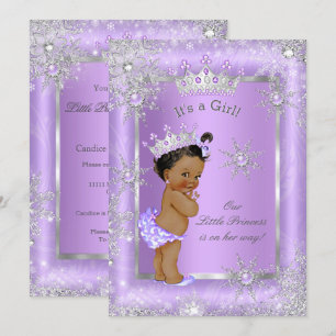 Convites Chuva de Bebê Princesa Étnica Mundo Roxo