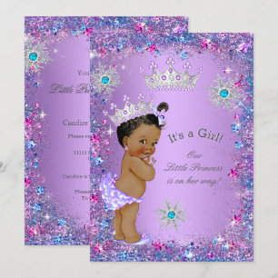 Convites Chuva de Bebê Princesa Étnica Rosa Azul Turquesa R