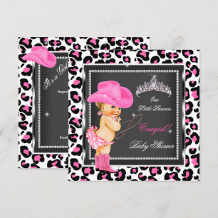 Convites Chuva de Bebê Princesa Menina Cowgirl Loira