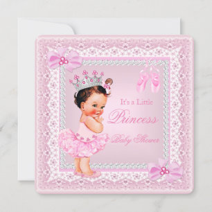 Convites Chuva de Bebê Princesa Menina Rosa Bailarina Moren