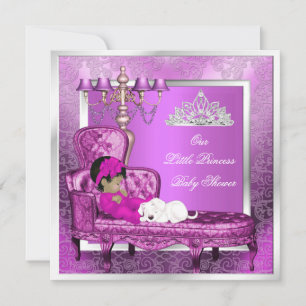 Convites Chuva de Bebê Princesa Menina Rosa Bebê Fofa Menin