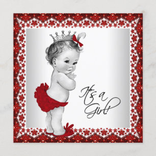 Convites Chuva de Bebê Princesa Natal Meninas