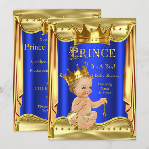 Convites Chuva de Bebe Príncipe Azul Real Menino Loiro