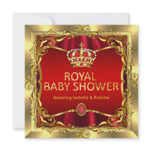 Chuva de Bebê Príncipe ou Princesa Vermelho Dourad