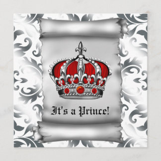 Convites Chuva de Bebê Príncipe Real Vermelho Regal