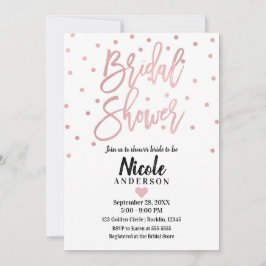 Convites Chuva de Bebê Rosa Dourado Moderno Script