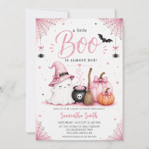 Convites Chuva de Bebê Rosa: O Doce Fantasminha Está Quase