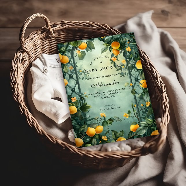 Convites Chuva de Bebê Soft Mint Citrus (Criador carregado)