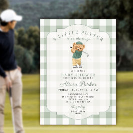 Convites Chuva de bebê tema golfe com putting green