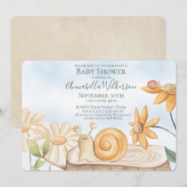 Convites Chuva de Bebê Tema Jardim de Caracol Fofo e Joanin