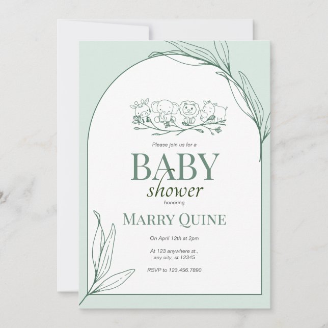 Convites Chuva de Bebê Tipografia Chic  (Frente)