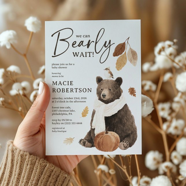 Convites Chuva de Bebê Urso da Floresta (Criador carregado)