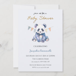 Convites Chuva de Bebê Urso Panda