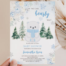Chuva de Bebê Urso Polar Azul