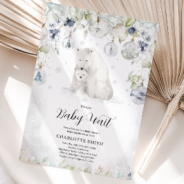 Convites Chuva de Bebê Urso Polar de Inverno