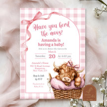 Chuva de Bebê Vaca Xadrez Rosa Préppy