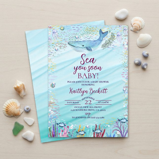 Convites Chuva de Bebê Você Logo Sob o Mar (Criador carregado)