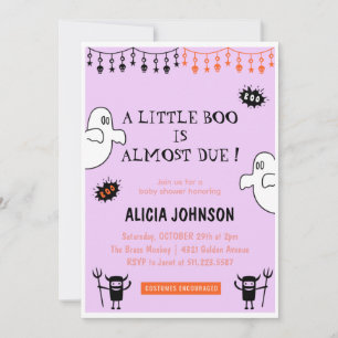 Convites Chuva de bebês de Halloween fantasmas Little boo