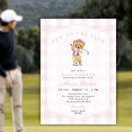 Convites Chuva de bebês menina rosa novo no golfe do clube