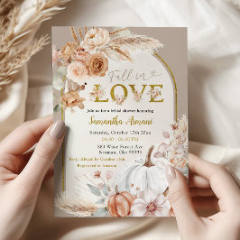 Convites Chuva de Beige Marfim Boho Abóbora Outono em Amor