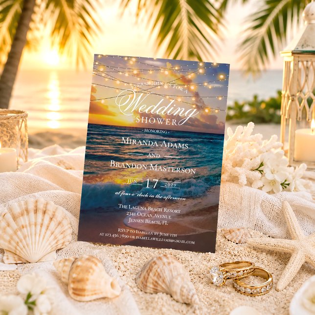 Convites Chuva de Benção de Casamento de Verão na Elegante  (Criador carregado)
