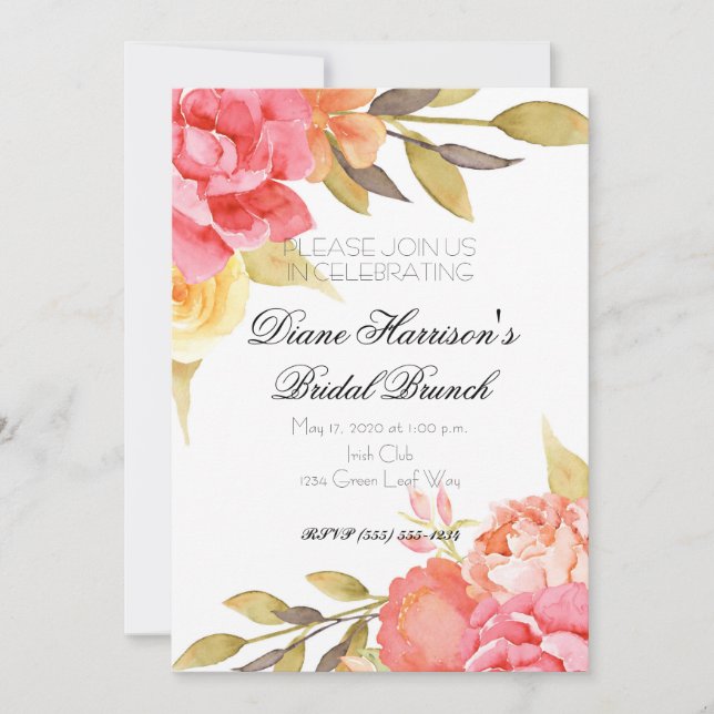 Convites Chuva de Benção de Casamento no Jardim (Frente)