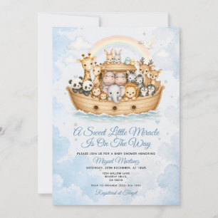 Convites Chuva de Bênçãos a Caminho - Baby Shower da Arca d