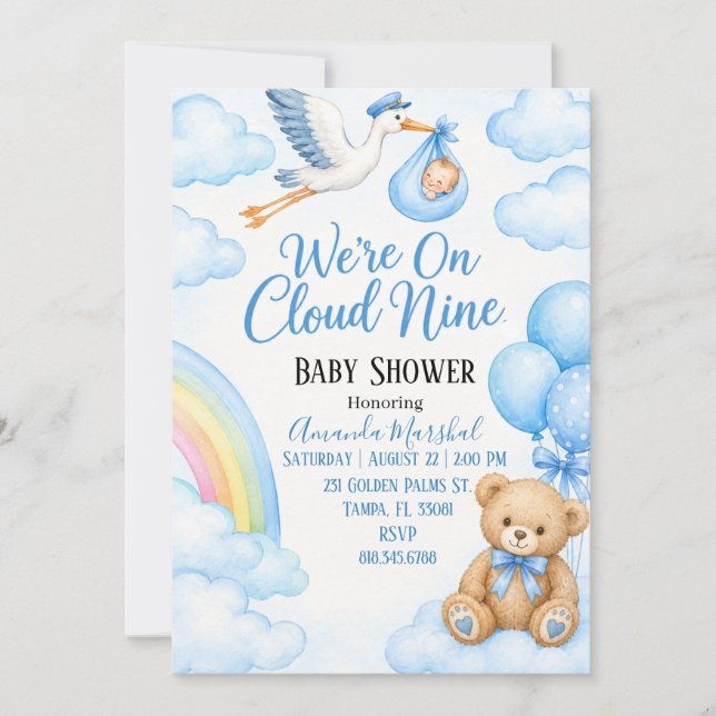 Convites Chuva de Bençãos Baby Shower  (Frente)
