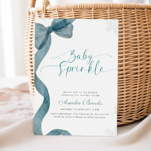 Convites Chuva de Bênçãos Baby Shower Bebê Arco Azul Aquare