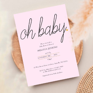 Convites Chuva de Bênçãos / Baby Shower Oh Baby Gold Love H