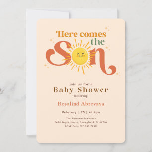 Convites Chuva de Bênçãos Baby Shower Retrô